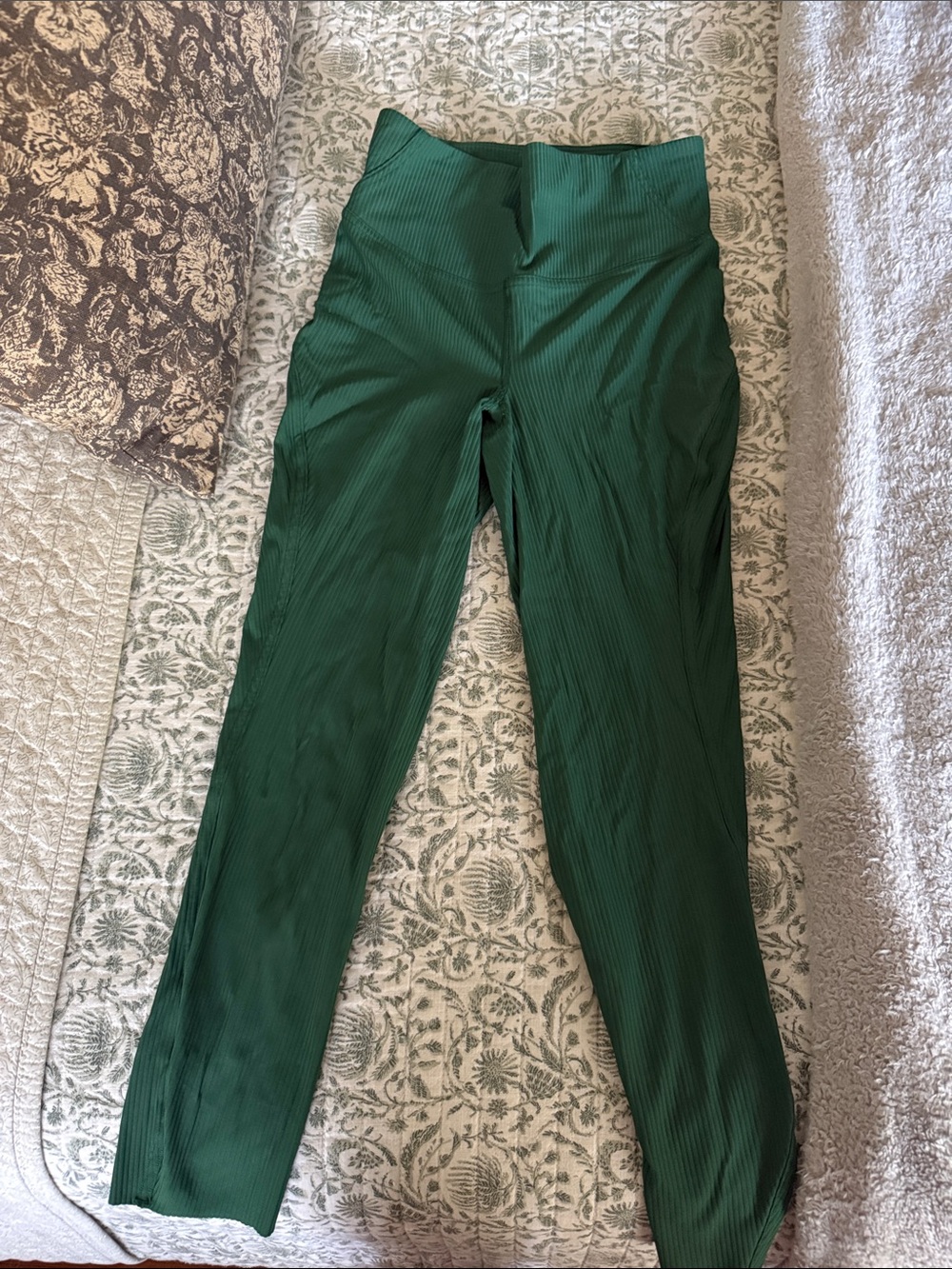 lululemon athletica High-Waist Forest Green Ribbed Leggings